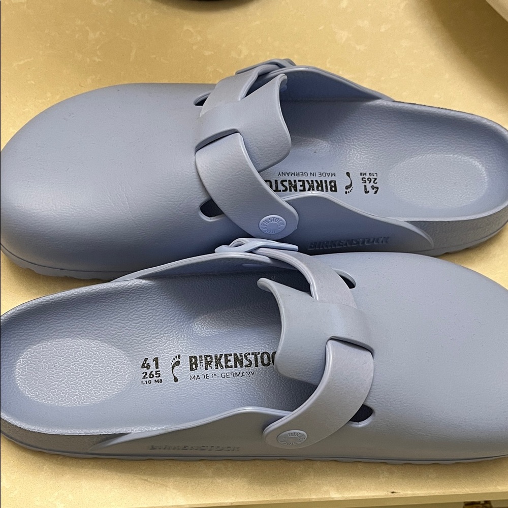 Birkenstock Light Blue Slip-On Clogs